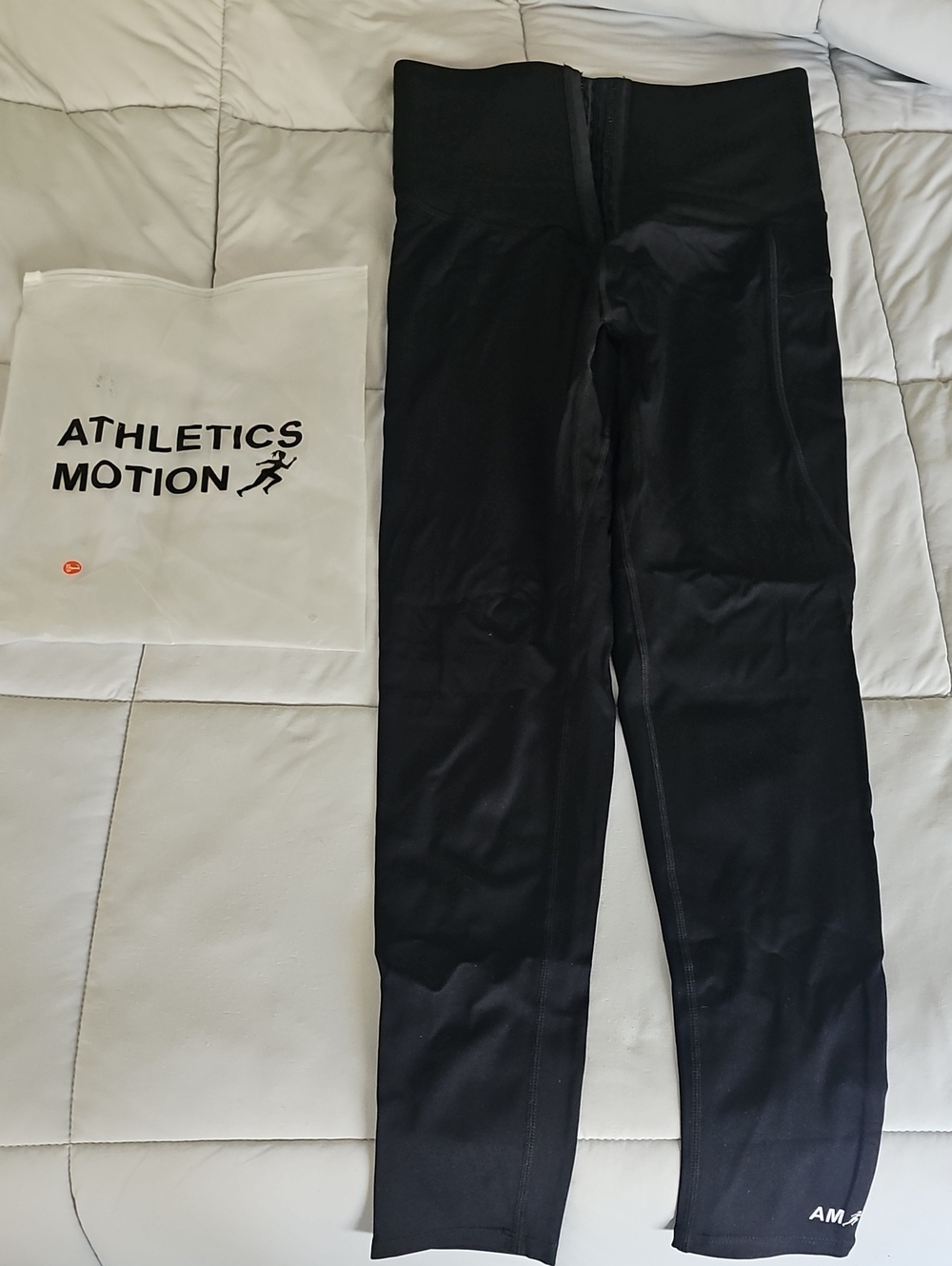 Athletics Motion Black Active Leggings with Hook And Eye